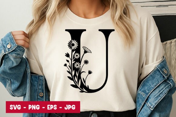 A Designer's Review: The Letter U Floral Monogram for Graphics & T-Shirts