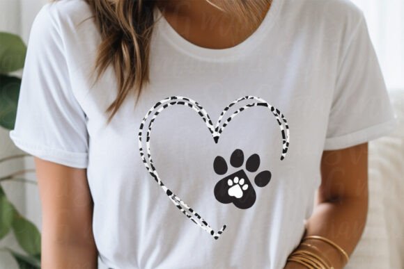 A Heart Paw SVG for Graphics and T-Shirt Designs