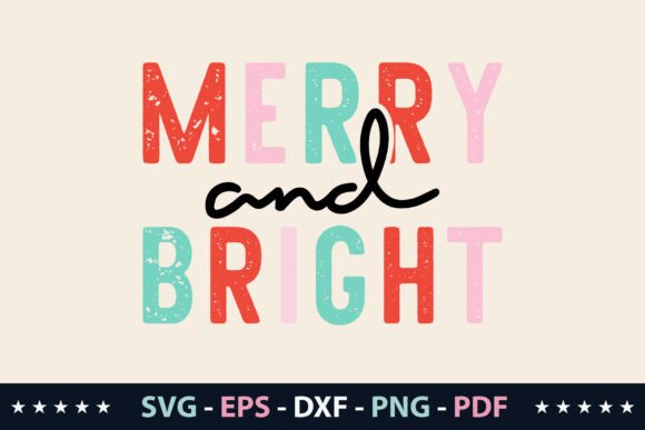 A Merry and Bright Retro Graphic for Cozy Seasonal T-Shirt Designs