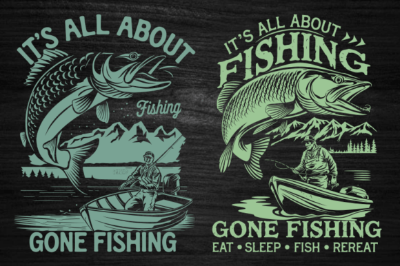 Bass Fishing Monogram: A Versatile Design for Branding & T-Shirts