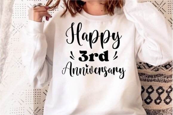 Happy 3rd Anniversary: A Versatile Graphics Asset for T-Shirt Designs