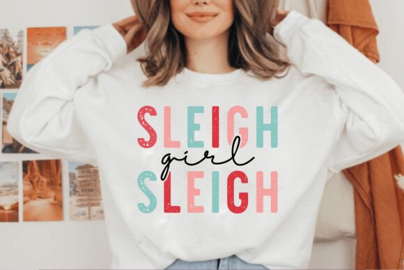 Sleigh Girl Sleigh SVG for Festive T-Shirt Graphics