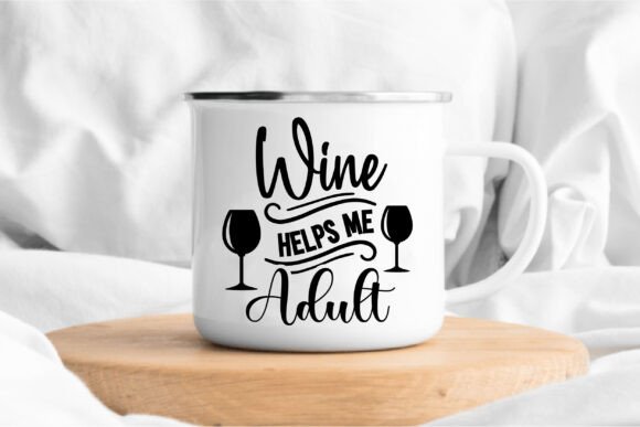 Wine Helps Me Adult Graphics for Modern T-Shirt & Brand Designs